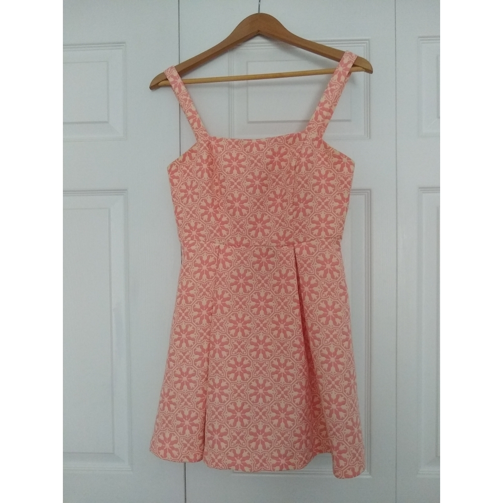 Peach square neck dress